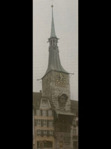 Alte Aufnahme des Zeitglockenturms. Ansicht Nordseite